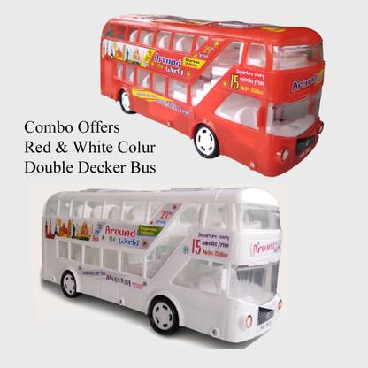 Wasinat Toys Stores Combo Offers Double Dacker Bus Red & White Colour