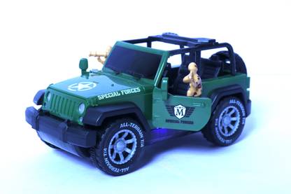 WOW toys Assault Military Jeep Toy with Soldiers Moving in & Out Action