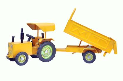 Makwana Toys Metal Tractor Toy With Trolley for Kids Unbreakable Farm-Tractor Toy