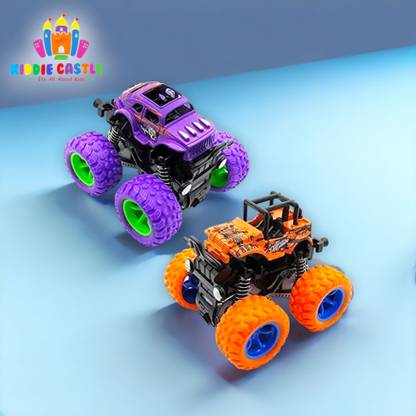 Kiddie Castle Friction Powered Tumbling Trucks Set of 2 For Kids