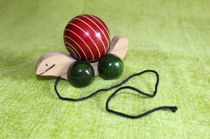 Gogalgai Toys Wooden Small Snail Push and Pull Toy