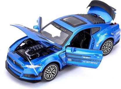 Intelligent 1:32 Scale Mustang Die-Cast Car (Blue) 02