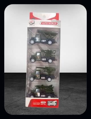 WELCO Wlco-Toy Auto World Military Die-Cast Vehicle Set 1\55 Scale Pack of 4