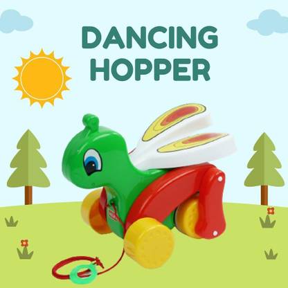 zokato Dancing Grasshopper Pull Along Toy for Kids & Toddlers