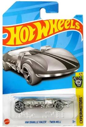 HOT WHEELS Experimotors Hw Braille Racer Twin Mill 1:64 Scale (Silver)