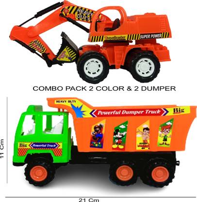 Kbeasi Toys Store Combo Pack 1Orange JCB 1 Orange Dumper