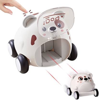 PATPAT 2 in 1 Cartoon Dog Big Pull Back Car Small Pop Out Toy Car Toy for Kids for 1 2