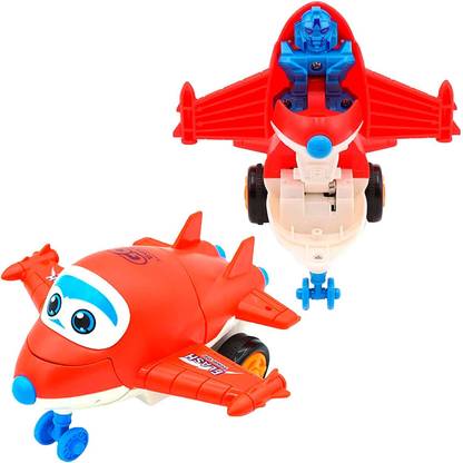 KHYALI Mini Friction Power Aeroplane Toy with De-Formation Robot Function for Kids|K41