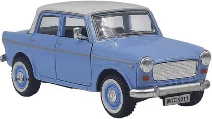 Shree Jee FIAT CAR CLASSIC (BLUE) QUEEN OF 70*S FRONT DOORS OPENABLE TOY