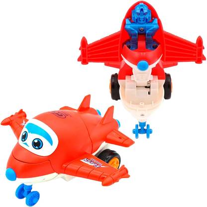 Revcoz Push and Go Robot Aeroplane for Kids, 360 Degree Friction Airplane pack of one
