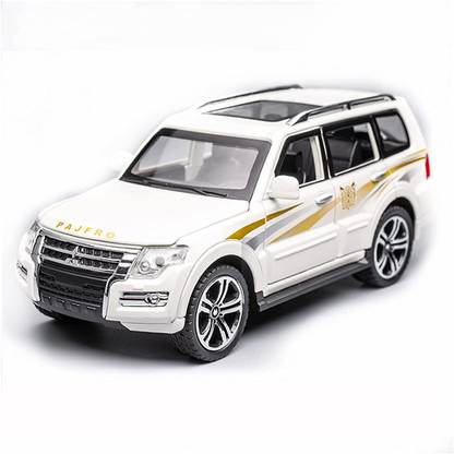 DEUSON ECOM 132 Alloy Metal Die cast Model Car Pajero Toy Car For Kid Pull Back Sound Light