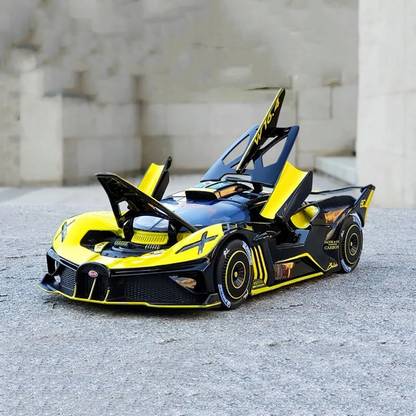 DEUSON ECOM 124 Car Toy for Kids Diecast Metal Car Bugatti Bolide Boy Lights Music Pull Back