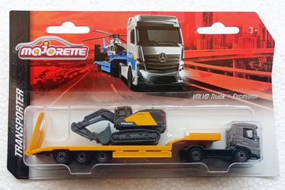 Majorette VLO-TRUCK+EXCAVATOR,FROM TRANSPORTER SERIES,METAL DIE-CAST TRUCK