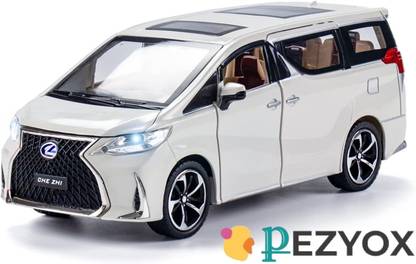 PEZYOX 1:24 scale Lexus LM300H pull back toy Car with Sound and Light for Kids