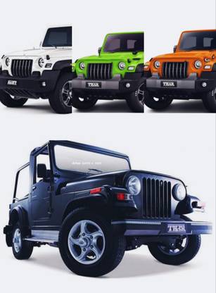 apna AG Pullback Mahindra Thar|Open Jeep DIECASTMetal|MiniModel|RANDOM COLOR|SMALL|4