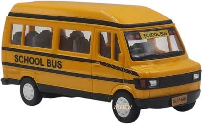 Shree Jee SCHOOL BUS CENTY (YELLOW) TAILGATE OPENABLE & PULL BACK ACTION