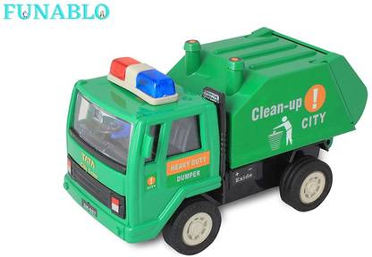 FUNABLO Plastic Clean-up Toy Truck for kids , pull back vehicle ,city clean toy