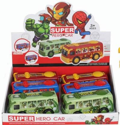WONDER CREATURES Avengers bus (ironman ,spiderman,Hulk)