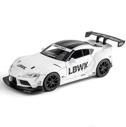 DEUSON ECOM 1:24 Toyota Supra Diecast Metal Car Light Sound Pullback Die Cast Car For Kids