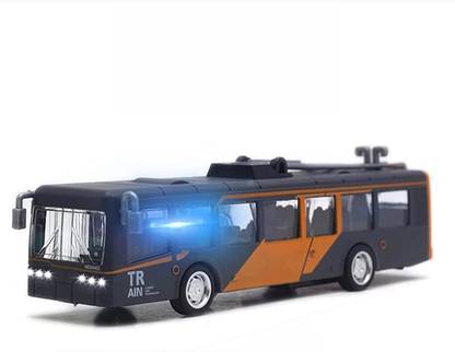 QBIC Durable Die Cast Alloy Metro Train Tram Vehicle with Sound & Lights Toy for Kids