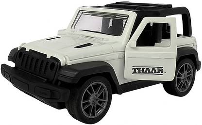 CraftAlloy Mahindra Thar Toy Car – Metal, Pull Back, Openable Doors, 4x4 Style