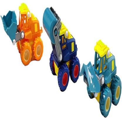 KTRS Exclusive Collection Construction Vehicles Trucks Play Building Vehicles 3 in 1