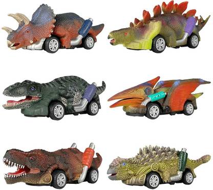 PATPAT 6 PCS Dinosaur Car Toys for Kids,Dino Toys for 3 Year Old Boys and Toddlers, Car