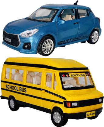 Wishmaster Set of 2 Combo Drift + TMP School Bus Toys for Kids