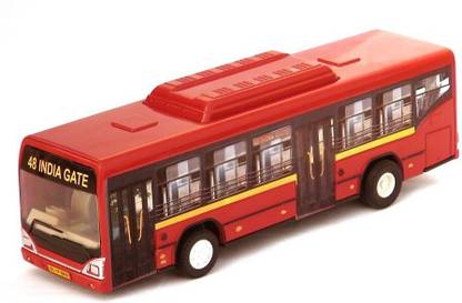 zokato Toys Plastic Pull Back Bus, 1 Pull Back Bus, -red