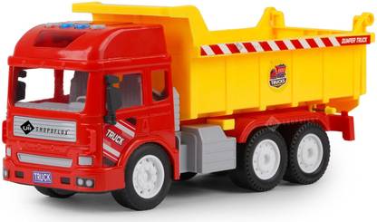 ivee international Construction Dumper Truck Toy with Light & Sound, Friction Powered Push and Go