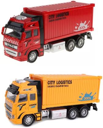 SHIPEASE Friction Power Logistic Transport Truck Toy kids Die Cast Car Carrier Trailer