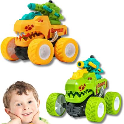 Mallexo Dinosaur Car Toys for Kids 2Pcs Dinosaur Pull Back Toy Cars Set Vehicles Toy