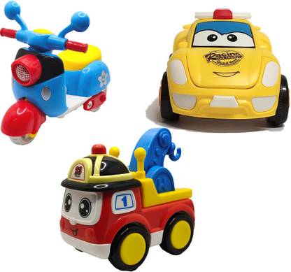 Vaniha Unbreakable Four-Wheel Drive Friction Powered Diecast Toy Set-F3