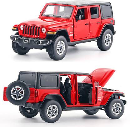 Magicwand 1:32 Scale Rubicon Jeep with 6 Openable Doors,Pull Back Action,Lights & Sound