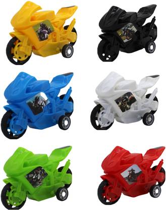 neoinsta shopping Set of 6 pull back racing mini plastic bikes|Hayabusa motorcycles toy for kids