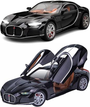 Magicwand 1:24 Die-Cast Bugatti Atlantic with Open Doors,Pull Back,Lights,Music,Horn,Smoke