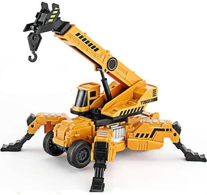 SR Toys Friction Powered Lifting Crane with Cable 360 Degree Rotating Towing Crane Toys