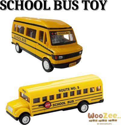 WooZee SCHOOL BUS TOY COMBO WITH OPEN DOORS ||PULL BACK ACTION||ABS PLASTIC||KIDS TOYS