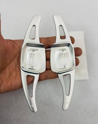 AUTO MT SILVER 2PC CNC Metal Steering wheel paddles Shifter Virtus Voiks Car Extension Spring Leaf