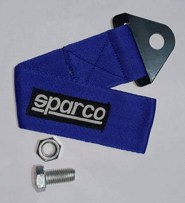 AUTO MT SPARCO BLUE TOW BELT TOWING Universal Front Rear Tow Strap Tow Hook Towing Belt Spring Leaf