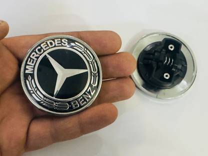 Auto MT Mercedes Chrome-Black, Star-Emblem Benz Front-Hood, Ornament Badge 3D Logo. Vehicle Tool Kit