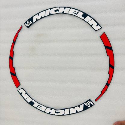 AUTO MT Michelin WR Sticker for 4-Tyres, Customized Permanent-Rubber, Tyre TIRE Stickers Spring Leaf
