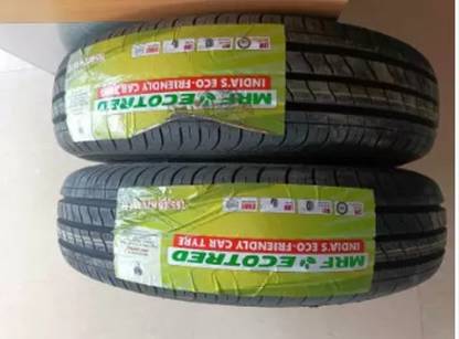 MRF 165/80R14 85T ECOTRED TUBELESS TYRE SET OF 2 TYRES 4 Wheeler Tyre