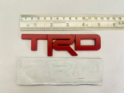 AUTO MT RED SMALL TRD LOGO 12.5 x 3.4Cm CAR METAL SPORT STICKER Spring Leaf