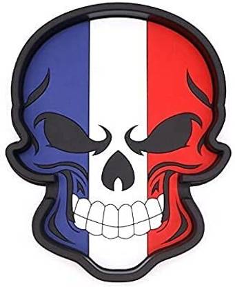 AUTO MT Khopdi Skull Anti Slip Mat Rubber Dashboard Mat Coin Holder France Flag Spring Leaf
