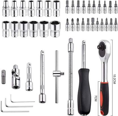 GLAMAXY 46 in 1 Pcs Tool Kit & Screwdriver and Socket Set Hand Tool Kit Socket Set