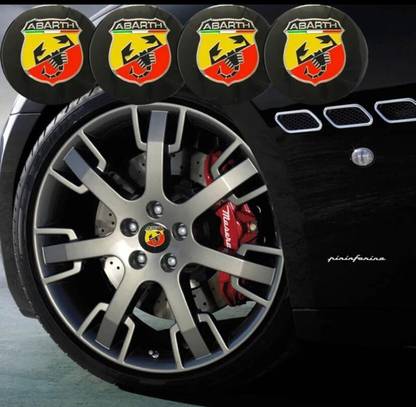 Auto MT 4pcs ABARTH Sign Emblem Car Wheel Center Hub Cap Caps Badge Sticker Decal 56mm Vehicle Tool Kit