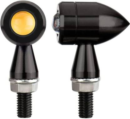 Auto MT 2PC Amber Bullet Shape Turn Signal Lights Indicator lights for All Bikes Models Indicator Light Car, Motorbike LED (12 V, 24 W)