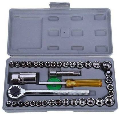 Veerox VEEROX 40pcs Socket Wrench Tool Set for Car, Bike & Home Repair Kit Combination Screwdriver Set