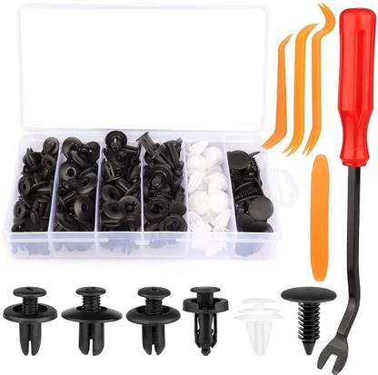 SERPLEX Car Bumper Clips & 12 pcs Car Panel Removal Tool Vehicle Tool Kit